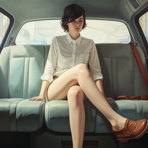 Person sitting in car