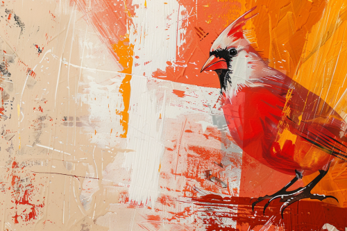 Minimalistic Cardinal Bird Artwork