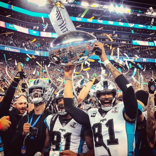 Carolina Panthers celebrate Superbowl win