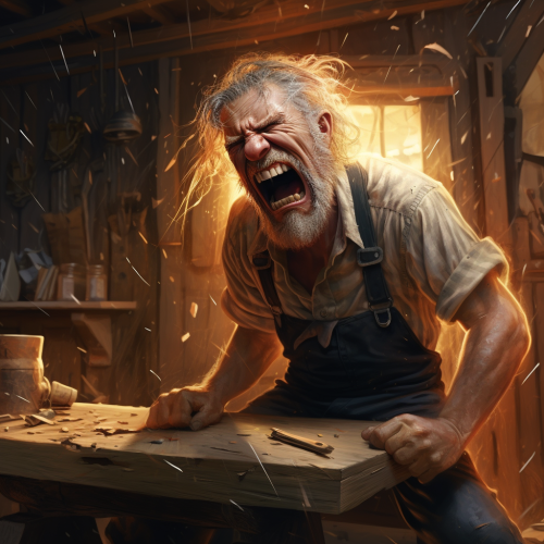Carpenter expressing frustration with tears Carpenter expressing frustration with tears