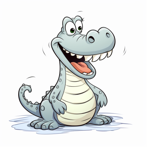 Cartoon alligator outline illustration
