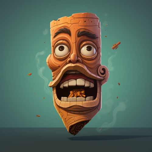 Fun cartoon cigar smoking