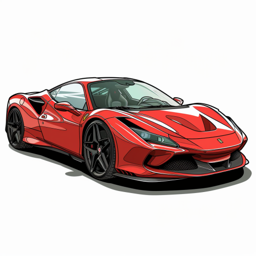 Cartoon Ferrari F8 Tributo White
