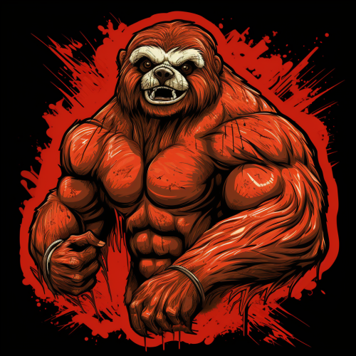 Cartoon Muscular Sloth T-Shirt Design