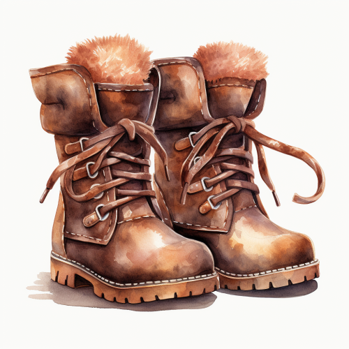Cartoon watercolor UGG Bailey Bow boot Cartoon watercolor UGG Bailey Bow boot