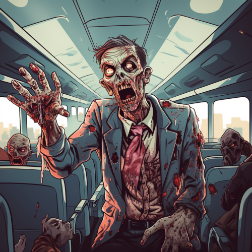 Cartoon zombie man speaking from front
