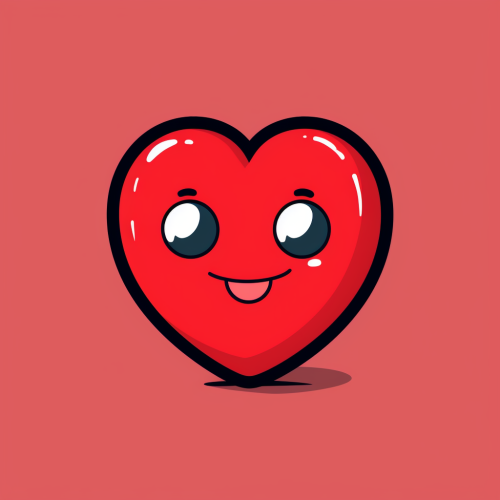Simple cartoon red heart illustration