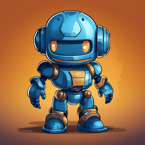 Cute Cartoon Robot Ninja in MegaMan Style