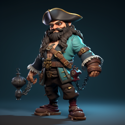 Cartoonish Gaming Character Pirate