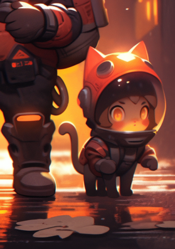 Adorable cat in space with funny emojis