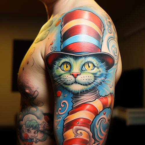 Cat in the Hat with Tattoos