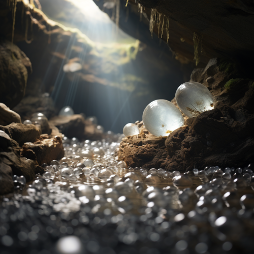 Grey Pearls Spiral in Cave