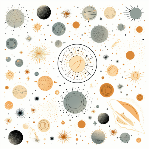 Celestial Doodle Clipart on White Background