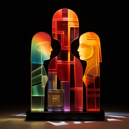 Three-Dimensional Sculpture with Human Silhouettes