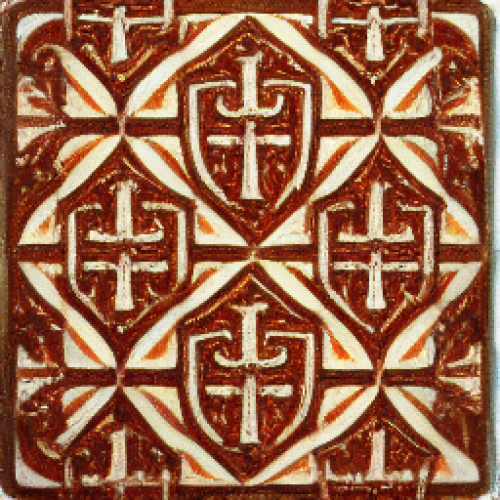 Benedictional of St Æthelwold-inspired ceramic tile pattern