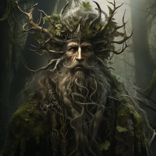 Elaborate-horned Forest God in Twilight