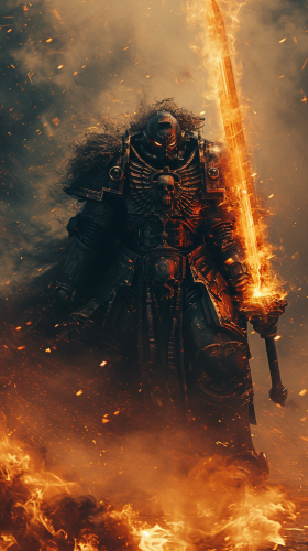 Chaos Demon Space Marine with Blurry Background