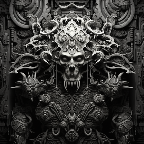 Relief sculpture of chaos space marine