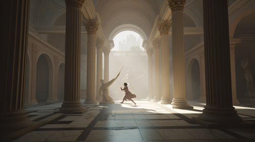 Character running in intricate environment