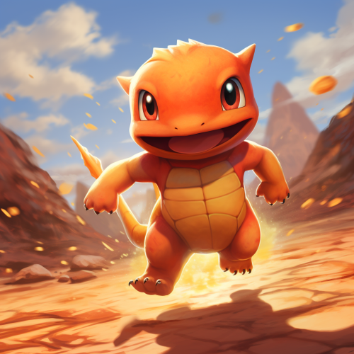 Charmander running from the side