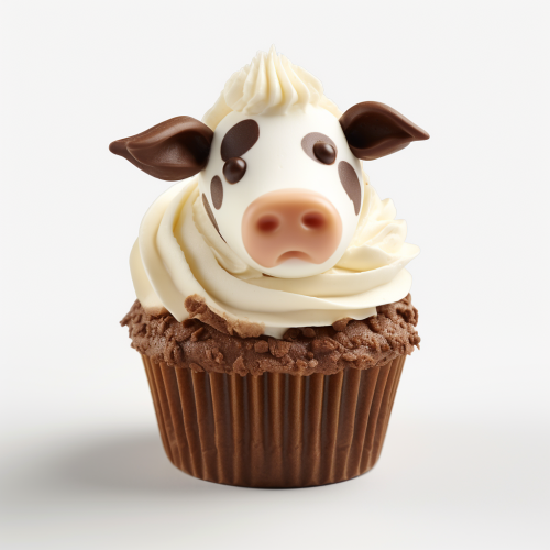 Charming cow muffin rendering image
