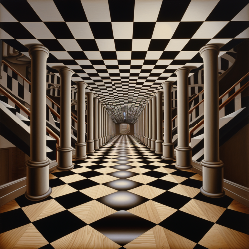 Checkerboard Optical Illusion Artwork