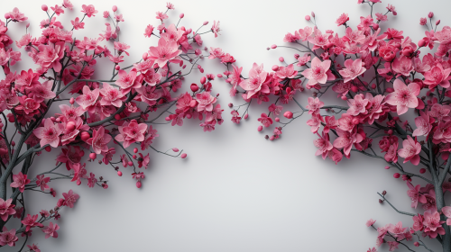 White Cherry Blossom Branches Graphic Design White Cherry Blossom Branches Graphic Design