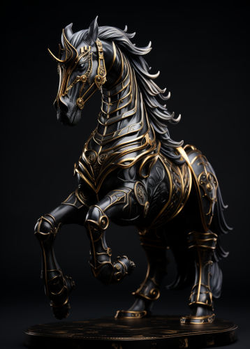 Stylish cybercore chess knight accessory by Luis Vuitton