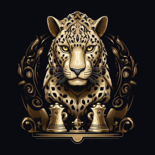 Chess team emblem with golden coat of arms