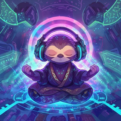 Meditating chibi sumo sloth energy