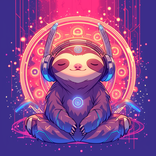 Cute Sumo Sloth Meditating Art
