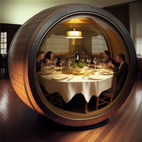 Chic restaurant wine barrel table Chic restaurant wine barrel table