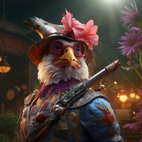 Chicken with Lollipop and Eye Patch