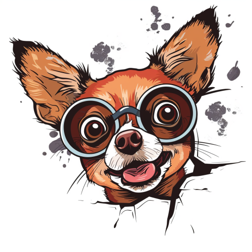 Cute chihuahua with monocle