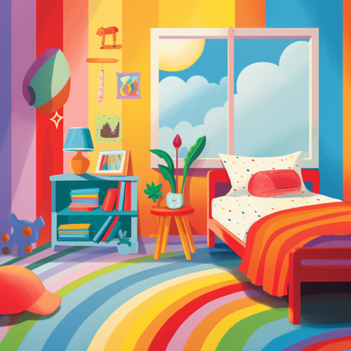 Colorful Child's Room Illustration
