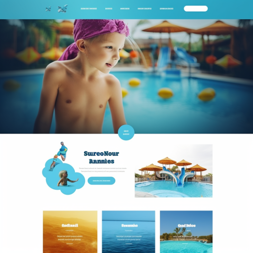 Child swimming in waterpark Child swimming in waterpark