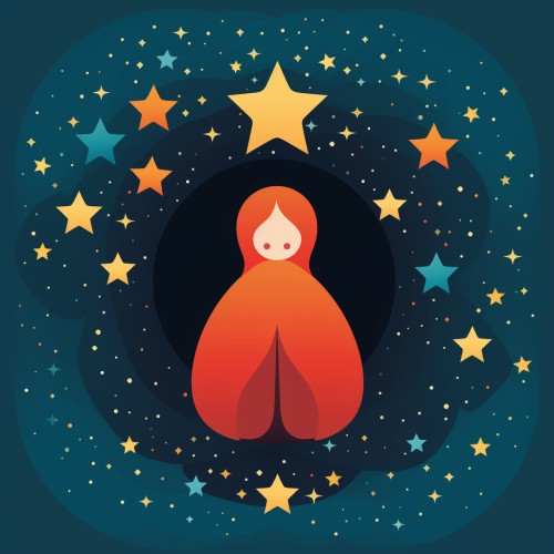 Flat vector illustration of children shaped like stars
