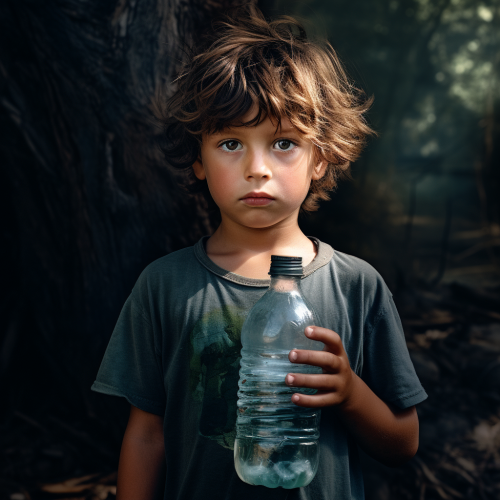 Children with Water Bottles