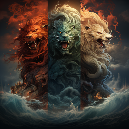 Chinese animal epic scene