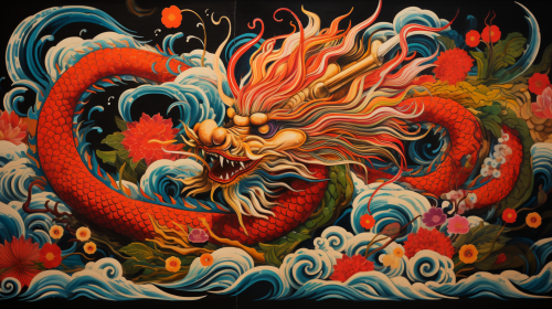 Chinese dragon contemporary art tattoo new year