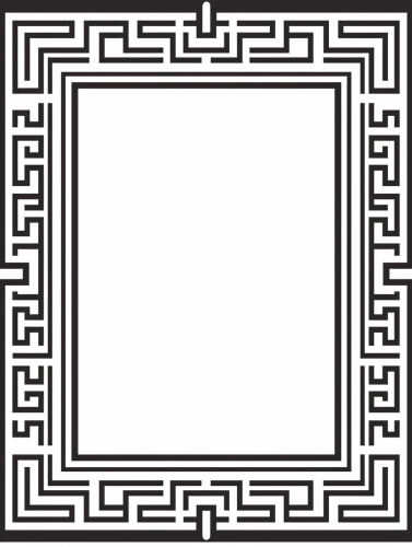 Black and white Chinese frame vector art