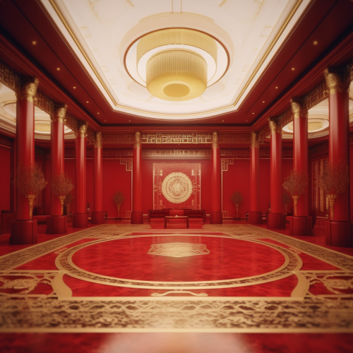 Luxurious Chinese Lunar New Year Lobby Background