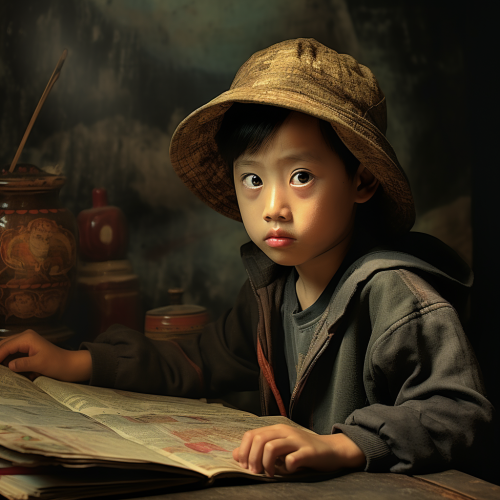 Chinese school boy frustrated with wrong question book