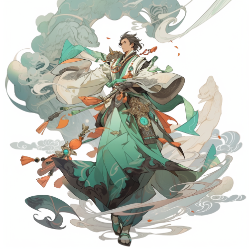 Chinese Swordsman Magician Paper Talisman Chinese Swordsman Magician Paper Talisman