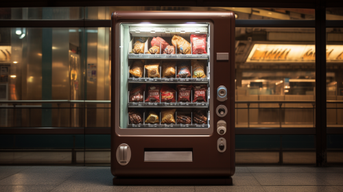 Front view of chocolate vending machine