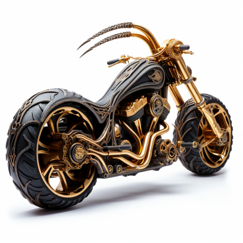 Cool chopper motorcycle with skull design