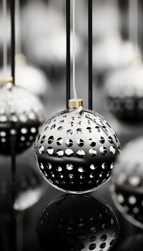 Christmas Black and White Abstract Minimalist Close-Up