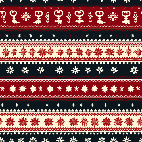 Christmas jumper pattern with fair isle pixel geometric design