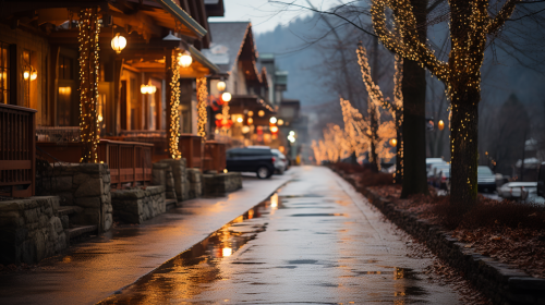 Illuminating Christmas Lights in Mountain Village