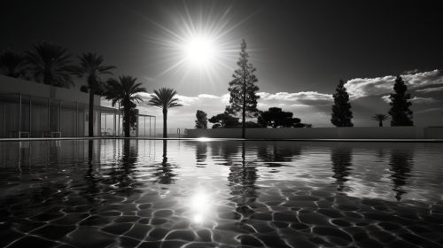 Elegant Christmas Tree and Abstract Retrowave Art